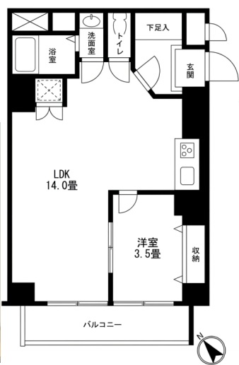 秀和第二南平台レジデンス3階の間取り
