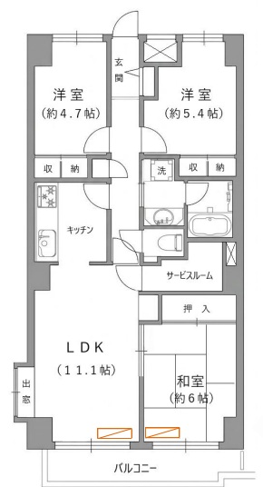 ワコーレ三軒茶屋605の間取り