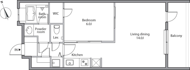 レジディア祐天寺107の間取り