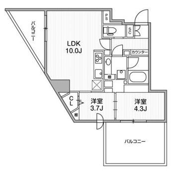 GranDuo下北沢12403の間取り