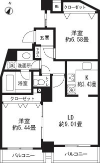レジディア三軒茶屋Ⅱ602の間取り