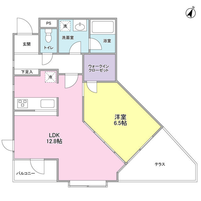 21°de南平台201の間取り