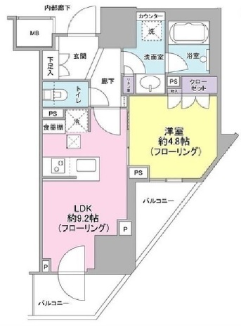 ドレッセ目黒大橋プレヴィ508の間取り