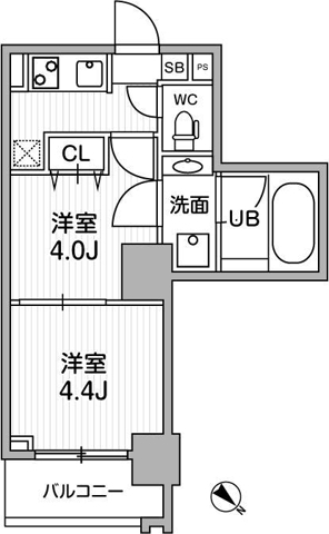 リテラス三軒茶屋サウス203の間取り