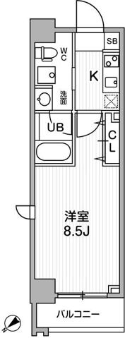 リテラス三軒茶屋サウス601の間取り