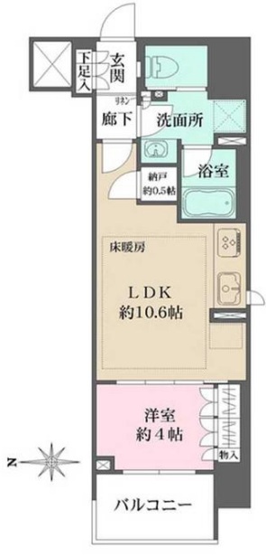 ザ・パークハウスアーバンス渋谷1205の間取り