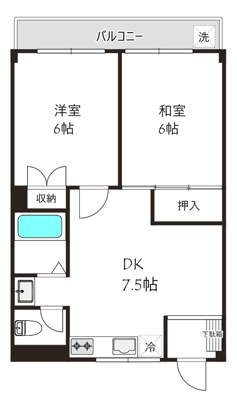 松屋コーポ203の間取り