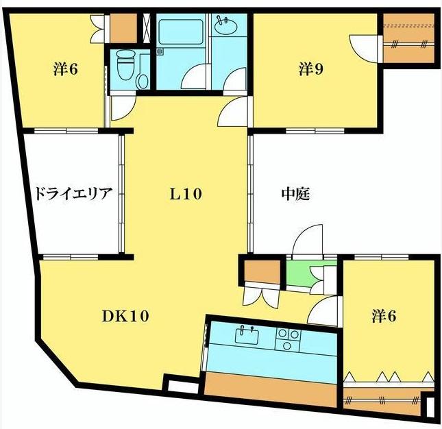 コルティーレB101の間取り