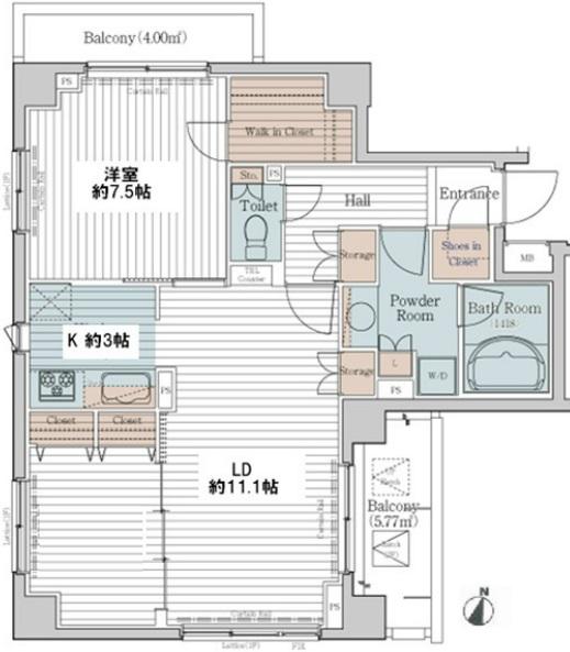カスタリア三宿201の間取り