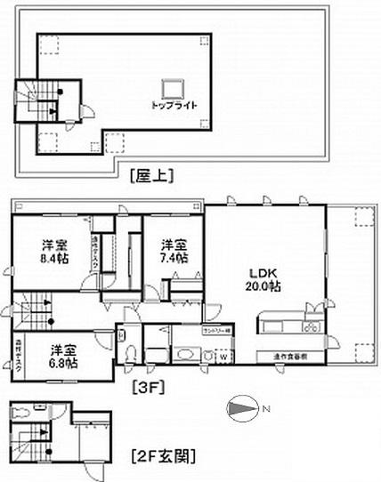 コートヤード三軒茶屋3Fの間取り