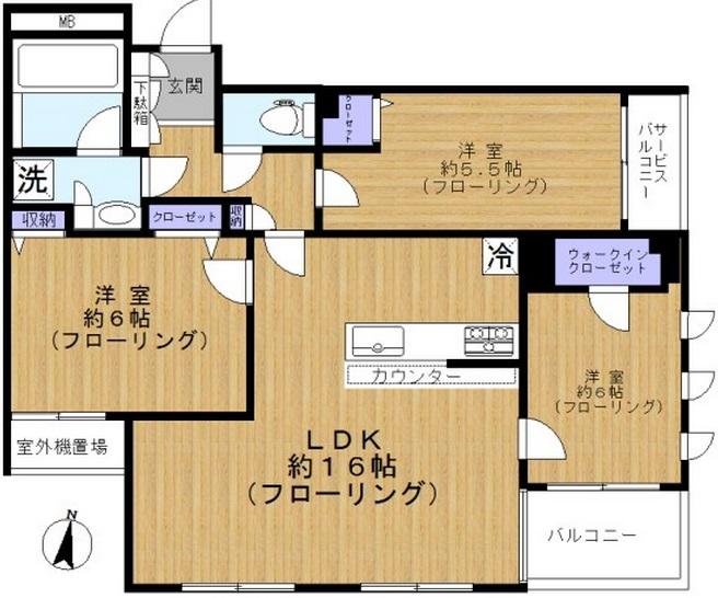 ヒルズ池尻東山公園2Fの間取り