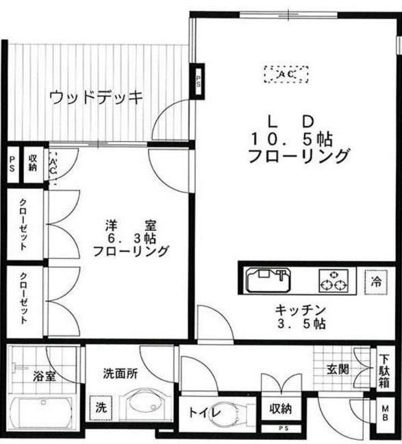 パセーオ駒沢105の間取り