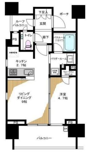 シティハウス南麻布十番1丁目2Fの間取り