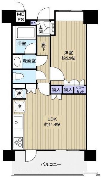 東急ドエルアルス恵比寿イスト203の間取り