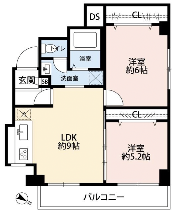 池尻パークマンション701の間取り