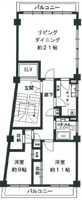 池尻大橋グリーンランドビル3階の間取り