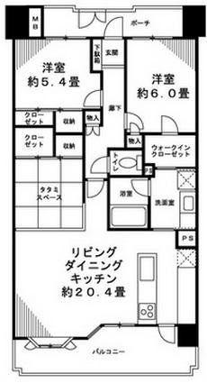 グランヴェール恵比寿202の間取り