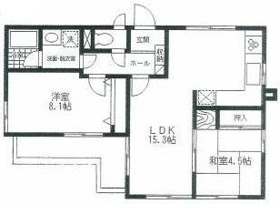 プロスパー世田谷　B棟B-201の間取り