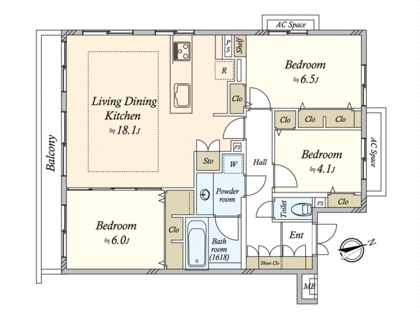 ナイスガーデンステージ世田谷岡本201号室の間取り