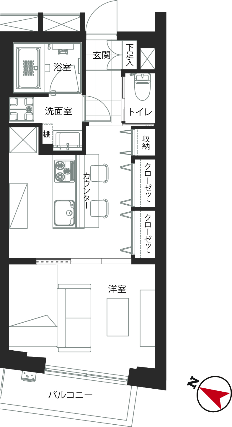 エスポワール渋谷松濤504の間取り