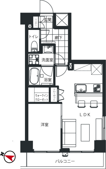 ノバ羽根木203の間取り