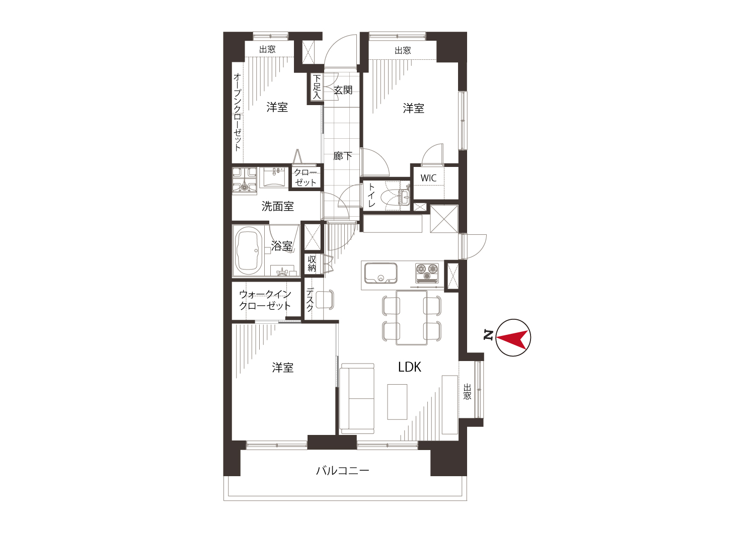 中野方南町グランドハイツ202の間取り