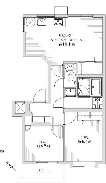 朝日武蔵小山マンション302の間取り