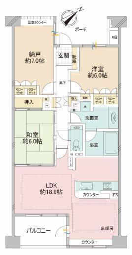 アデニウム武蔵小山5階の間取り