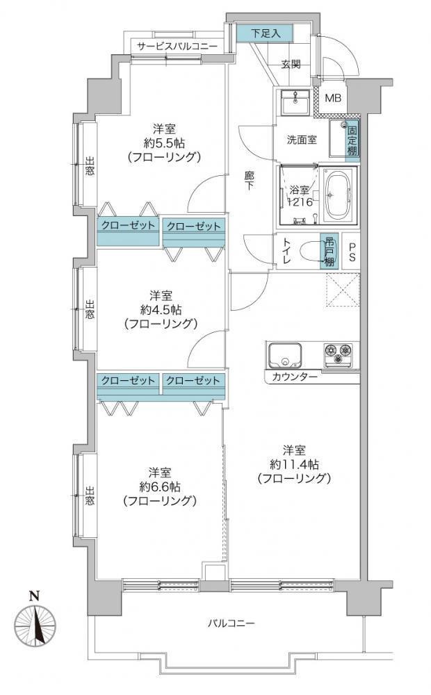 ラビ・マイキャッスル等々力601の間取り