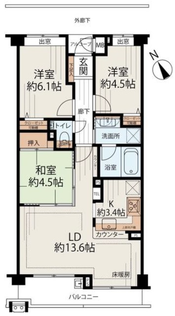 ジェイシティ田園調布307の間取り