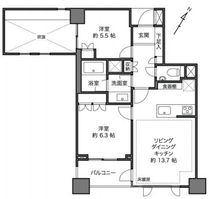 ディアナコート櫻町雅壇3Fの間取り