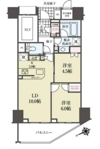 ザ・パークハウス渋谷笹塚8階の間取り