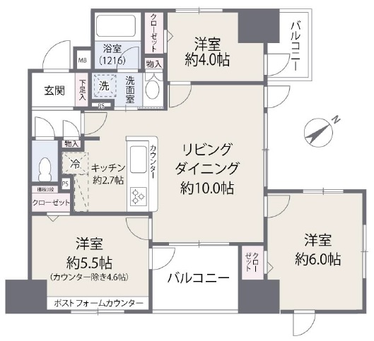 ラ・フォルム池尻大橋7Fの間取り