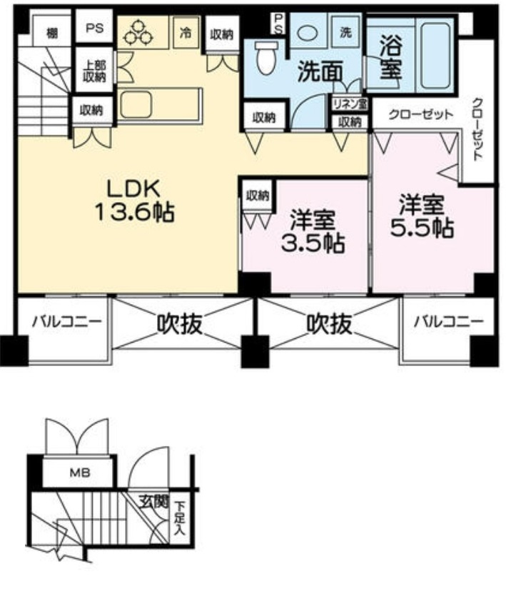 オープンレジデンス三軒茶屋S棟201の間取り