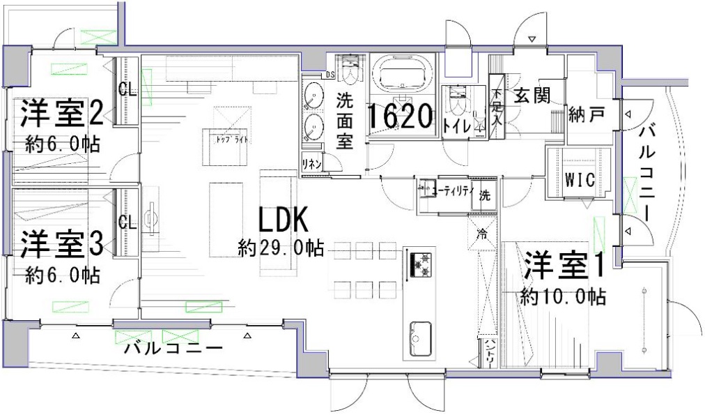 ソレイユ玉川台405の間取り