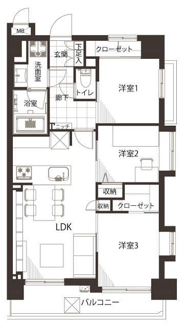 ナイスアーバン中目黒602の間取り