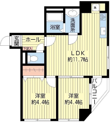 ライオンズマンション三軒茶屋第38階の間取り