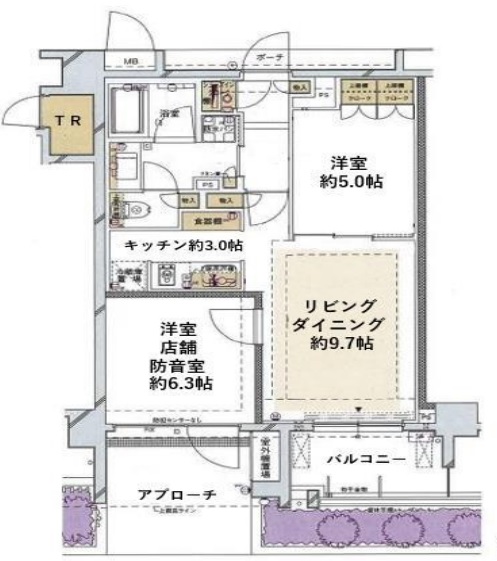 レリアモード豪徳寺1階の間取り