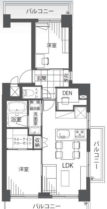 グリーンキャピタル第２笹塚701の間取り