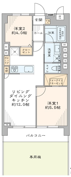 砧フラワーマンション110の間取り