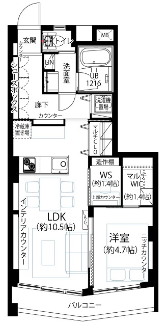 三軒茶屋ダイヤモンドマンション204の間取り