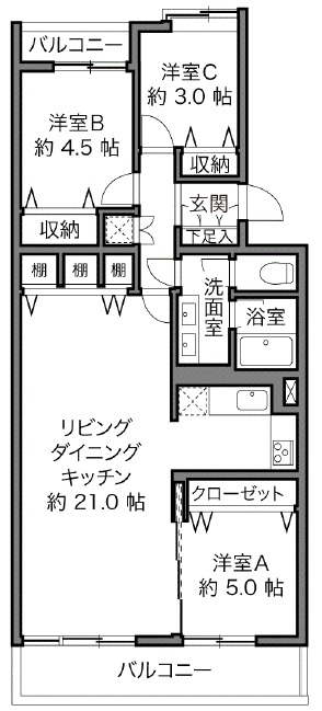 エクセル目黒2階の間取り