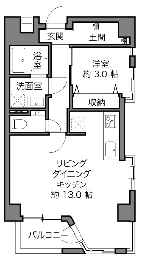 下目黒シティハウス1Fの間取り