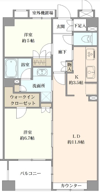 ザ・パームス用賀202の間取り