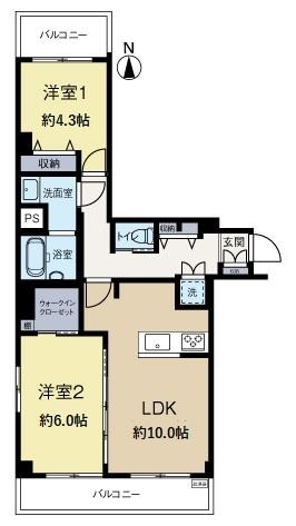 自由が丘スカイハイツ409の間取り