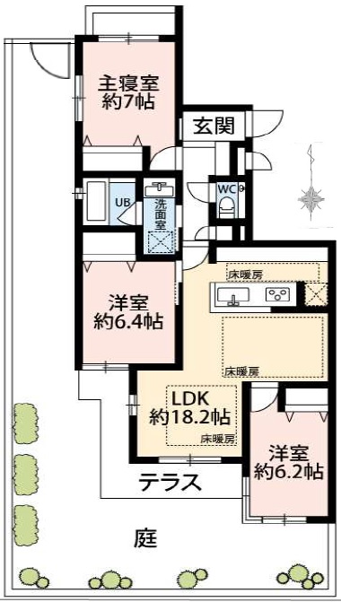 マートルコート奥沢101の間取り