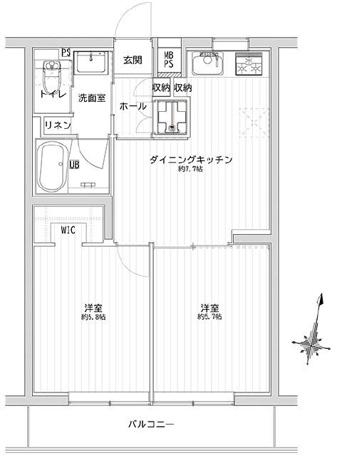 パレ・ドール用賀2階部分の間取り