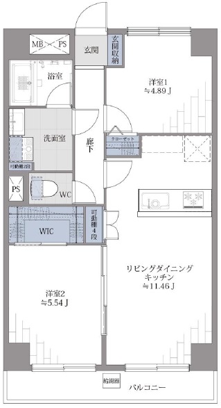 ライオンズマンション用賀台304の間取り