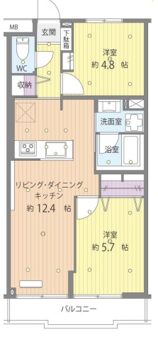 グリーンキャピタル第2上野毛203の間取り