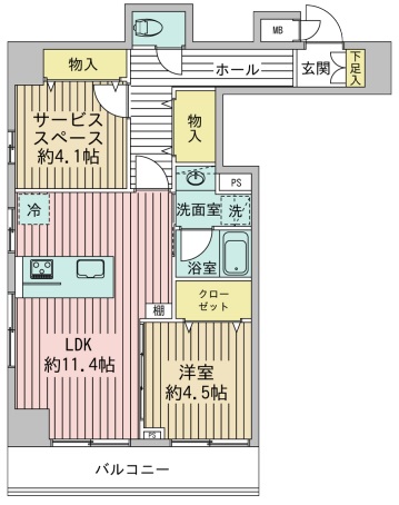 セブンスターマンション三軒茶屋403の間取り